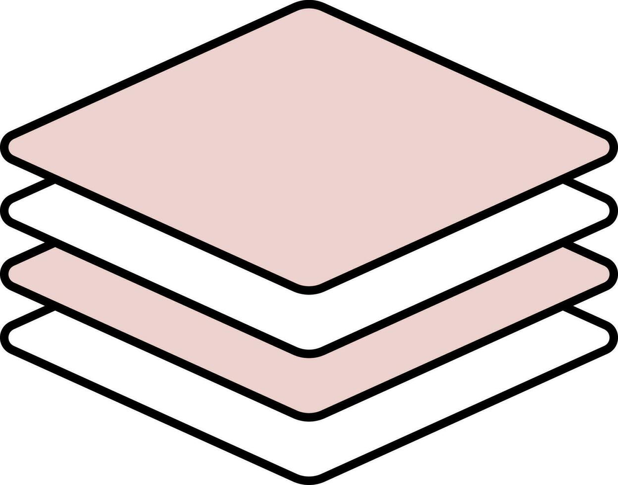 Pink And White Layers Icon Or Symbol. vector