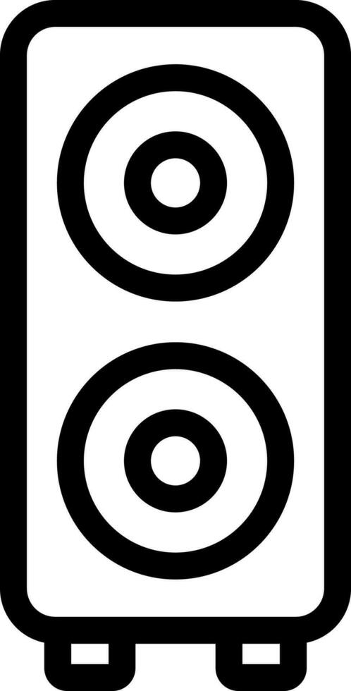Illustration of Woofer Speaker Icon in Thin Line Art. vector