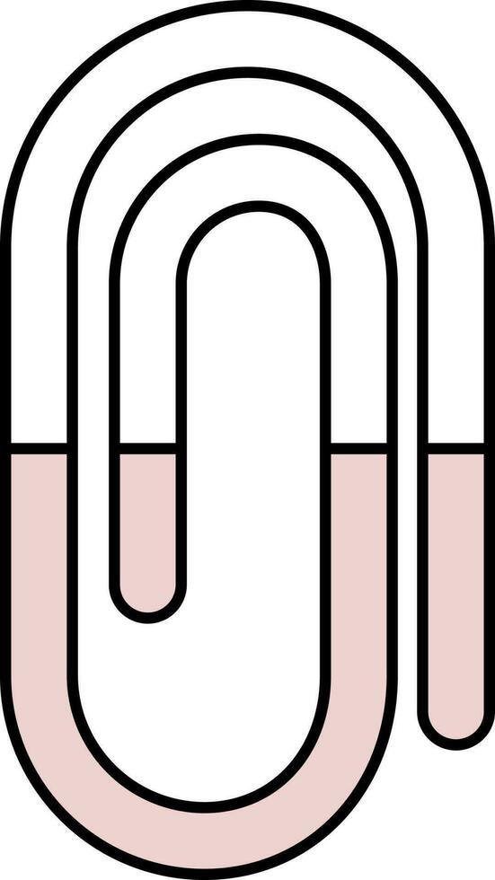 Illustration Of Paperclip Icon In Pink And White Color. vector