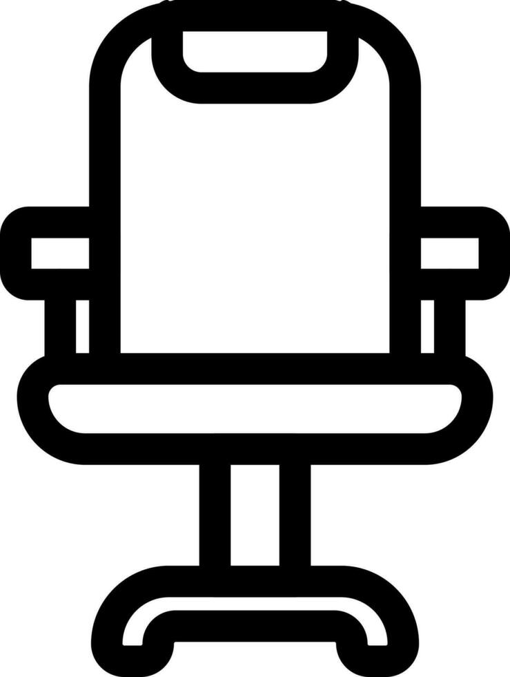 Illustration of Office Chair Icon in Thin Line Art. vector