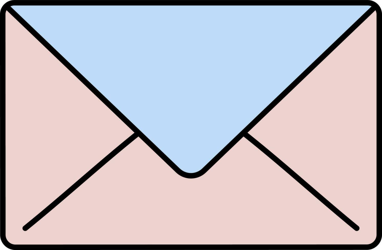 Illustration Of Envelope Icon In Pink And Blue Color. vector