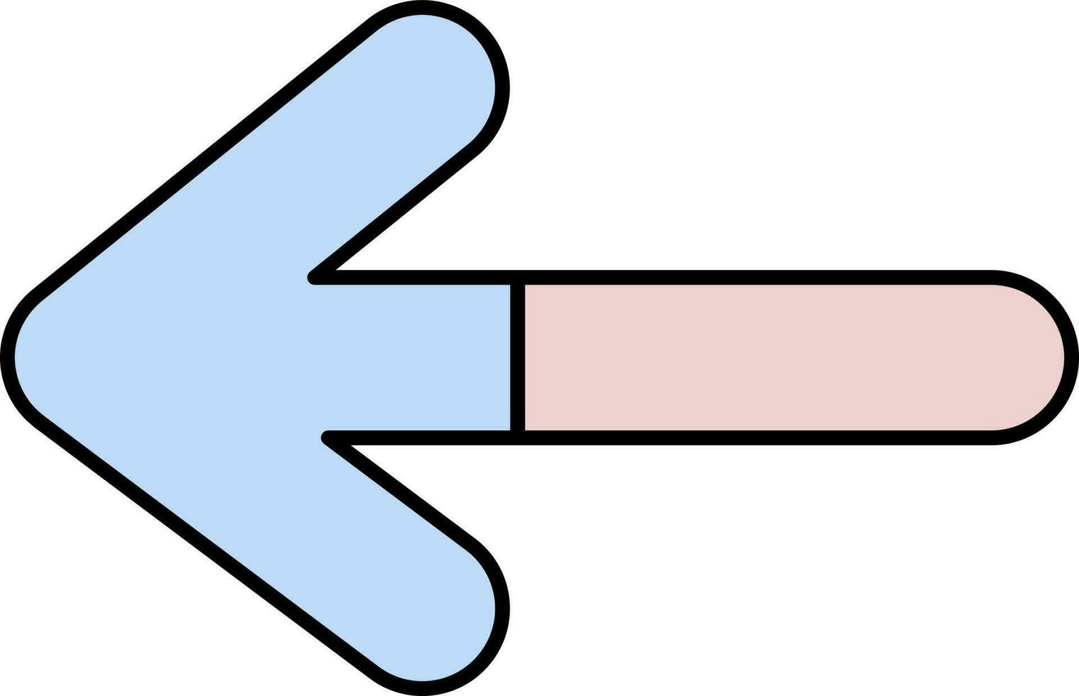 Pink And Blue Left Arrow Icon Or Symbol. vector