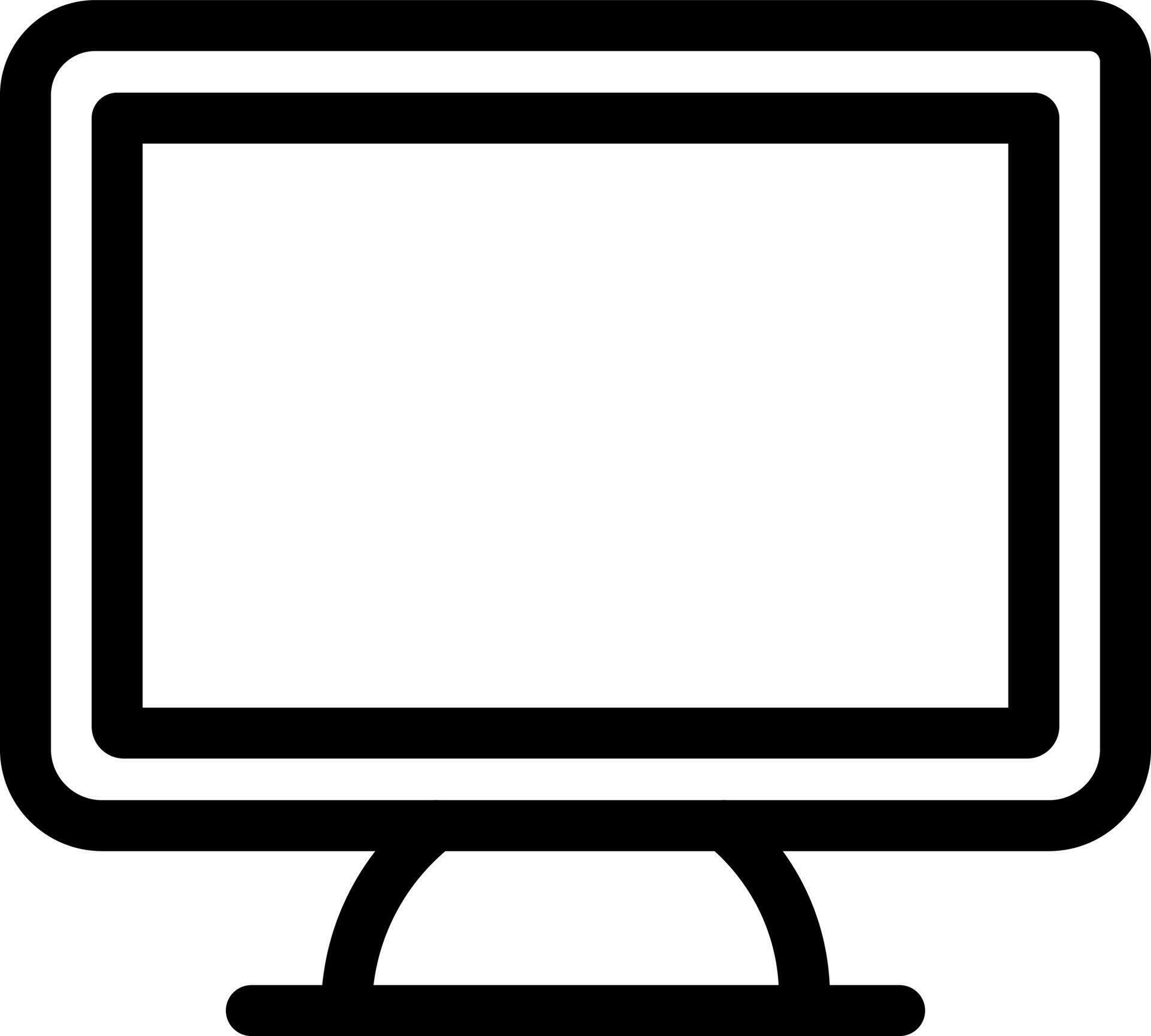 Illustration of Desktop Icon in Thin Line Art. 24198643 Vector Art at