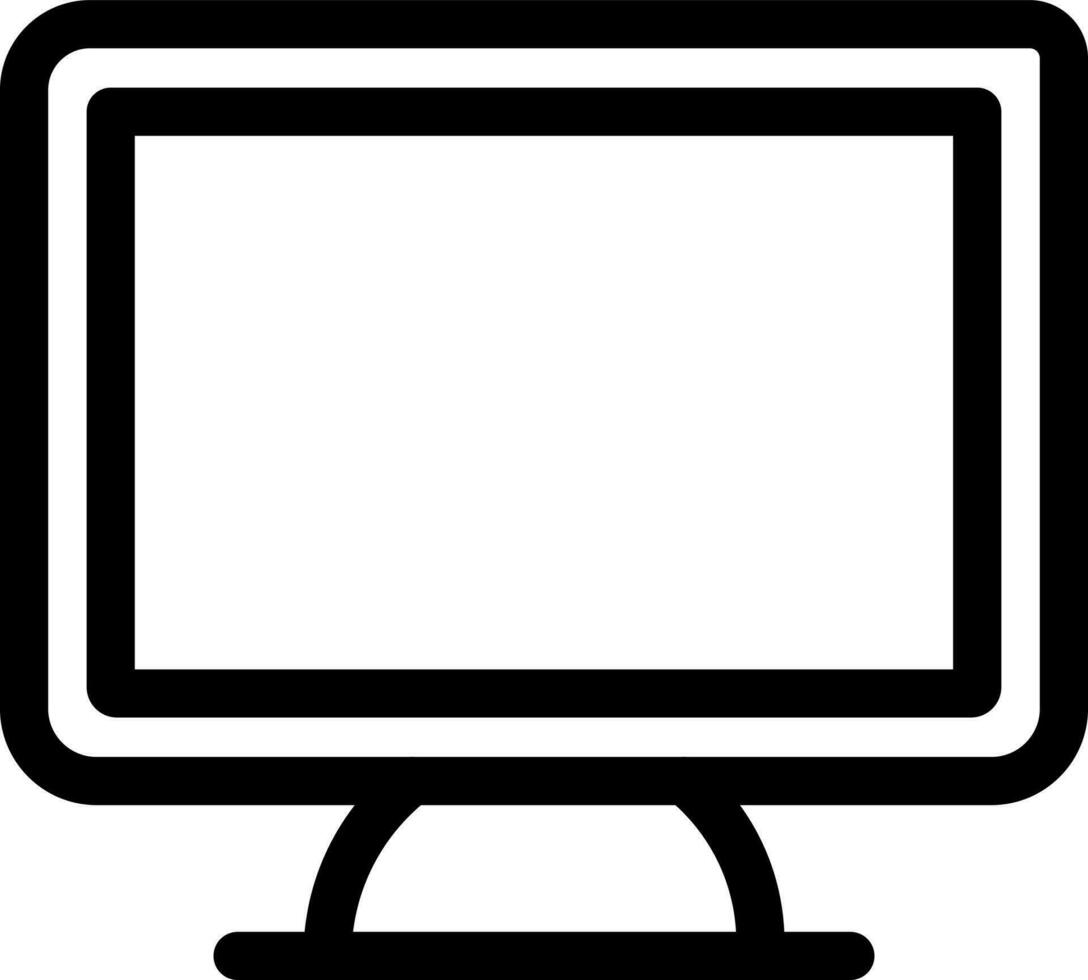 Illustration of Desktop Icon in Thin Line Art. vector