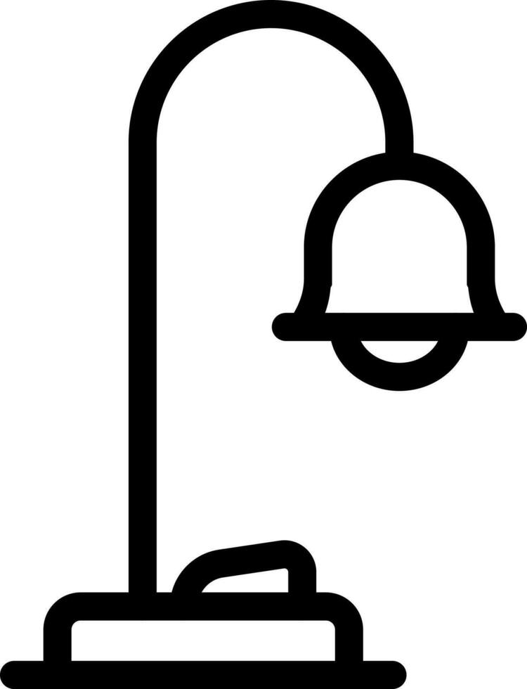 Isolated Table Lamp Icon in Black Color lineal. vector