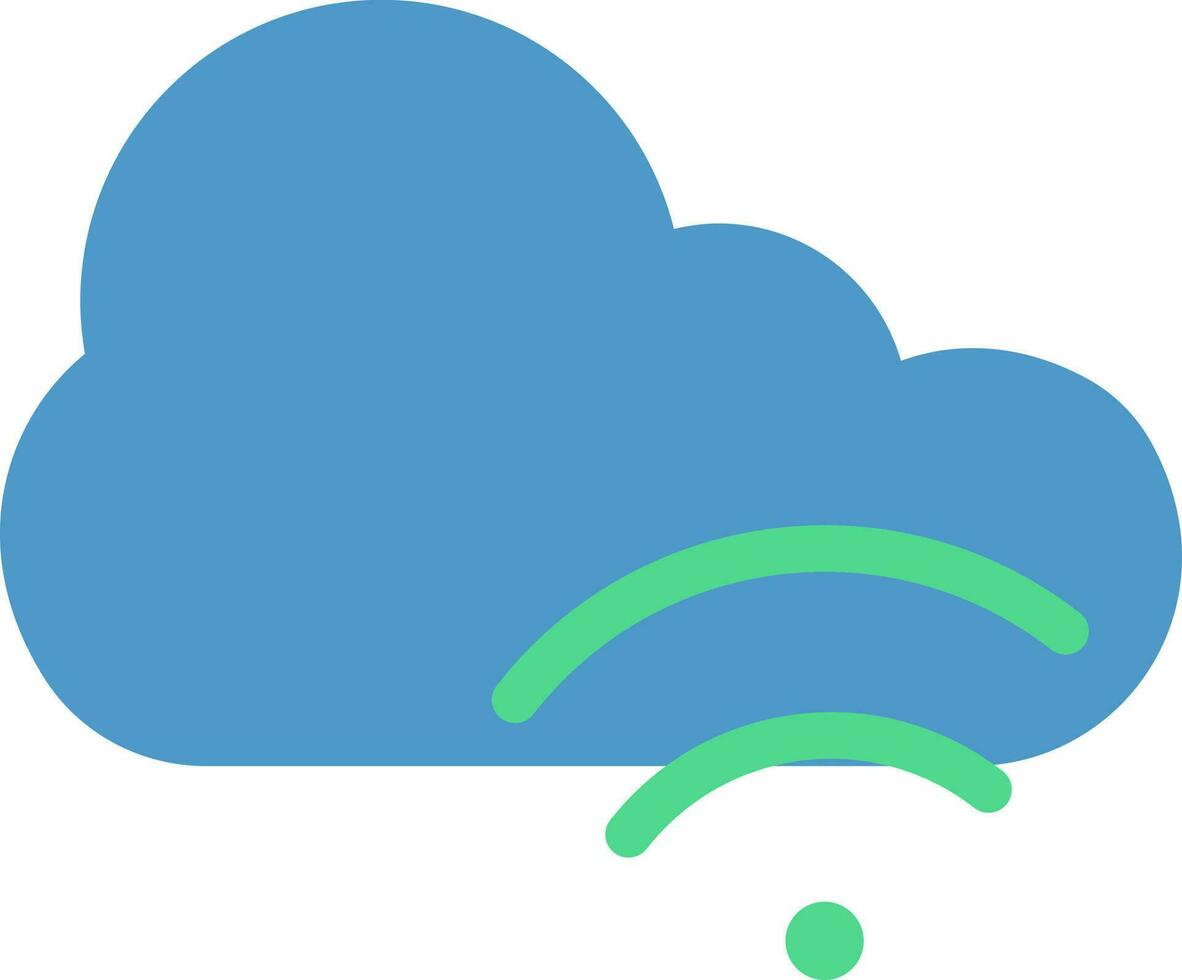 Wifi Cloud Icon In Green And Blue Color. vector