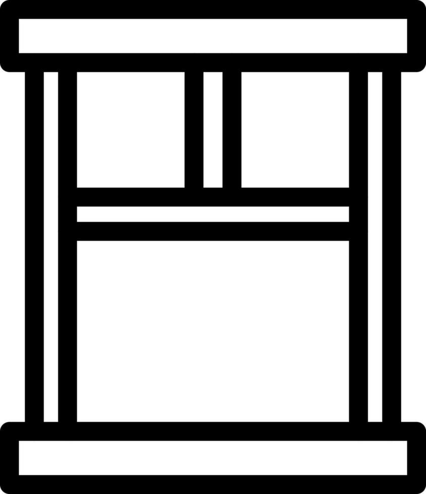 Isolated Window Icon in Thin Line Art. vector