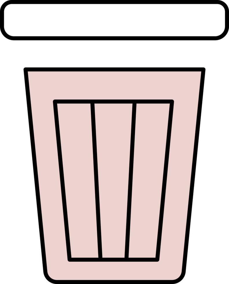 Isolated Dustbin Icon In Pink And White Color. vector