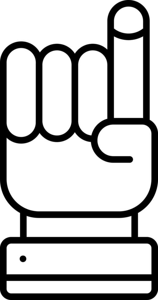 Black Outline Index Finger Icon Or Symbol. vector