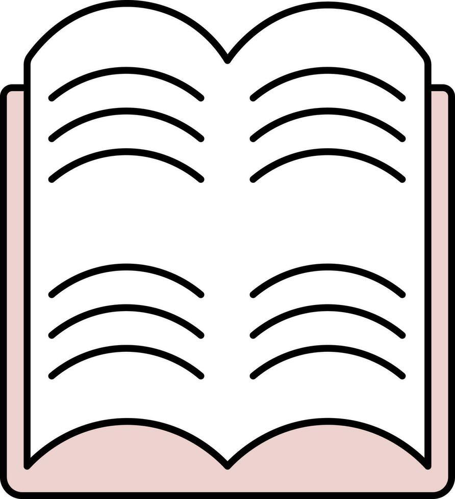 Pink And White Open Book Icon Or Symbol. vector