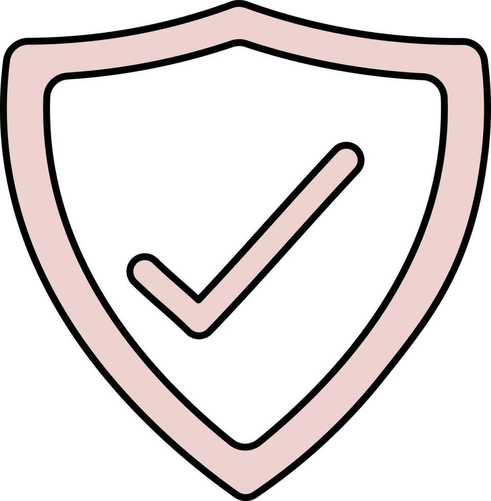 Isolated Approved Shield Icon In Pink And White Color. vector