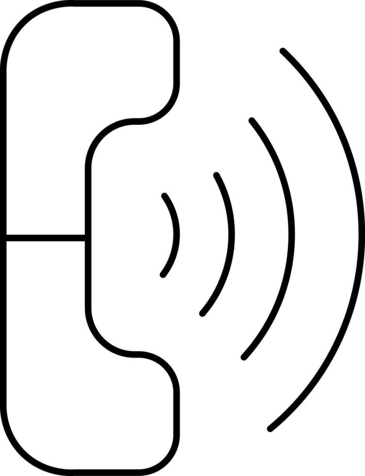 Stroke Style Phone Call Icon Or Symbol. vector