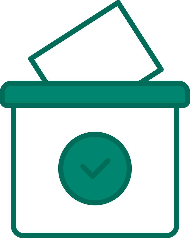 Ballot Box Icon Or Symbol In White And Green Color. vector