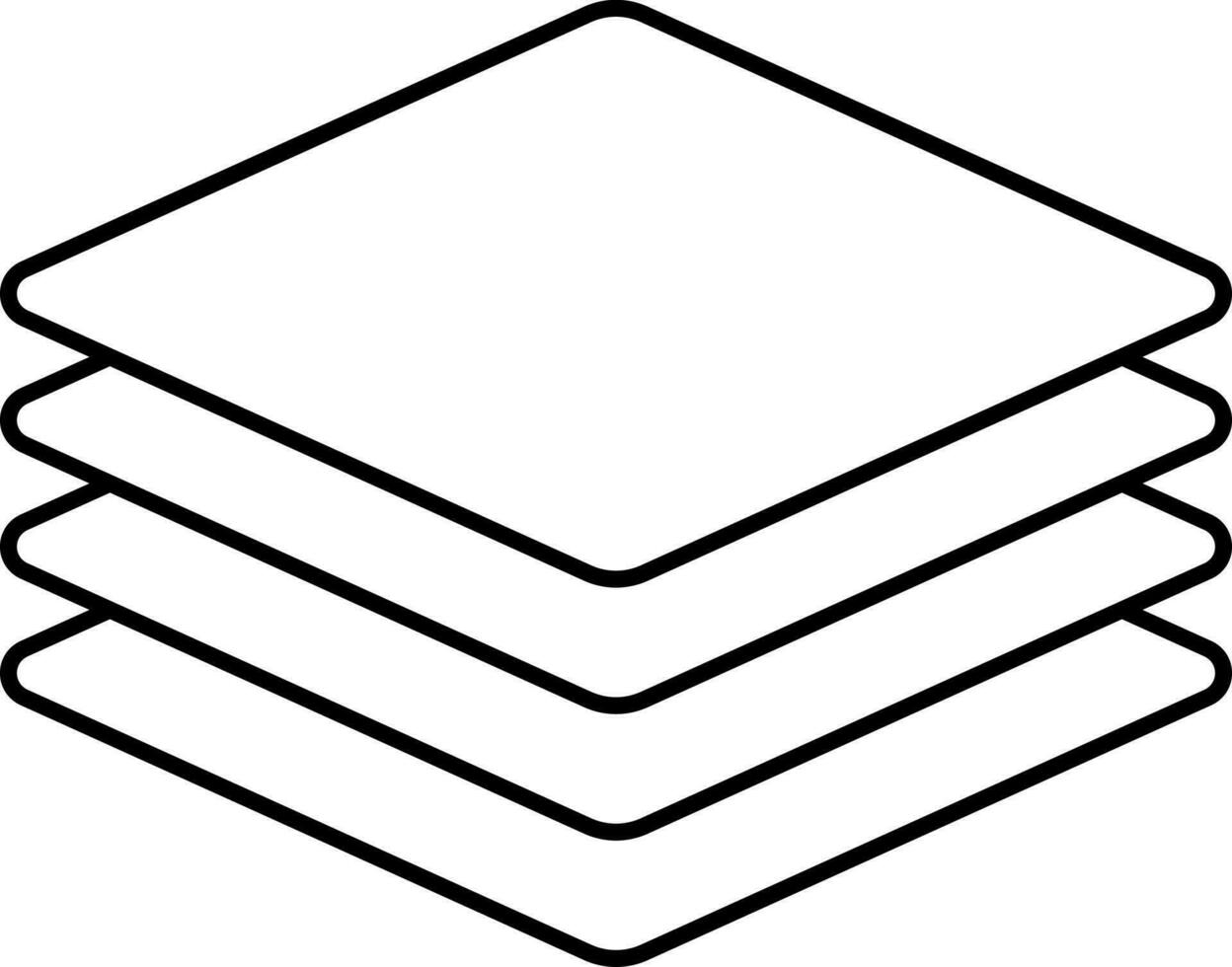 Layers Icon Or Symbol In Thin Line Art. vector