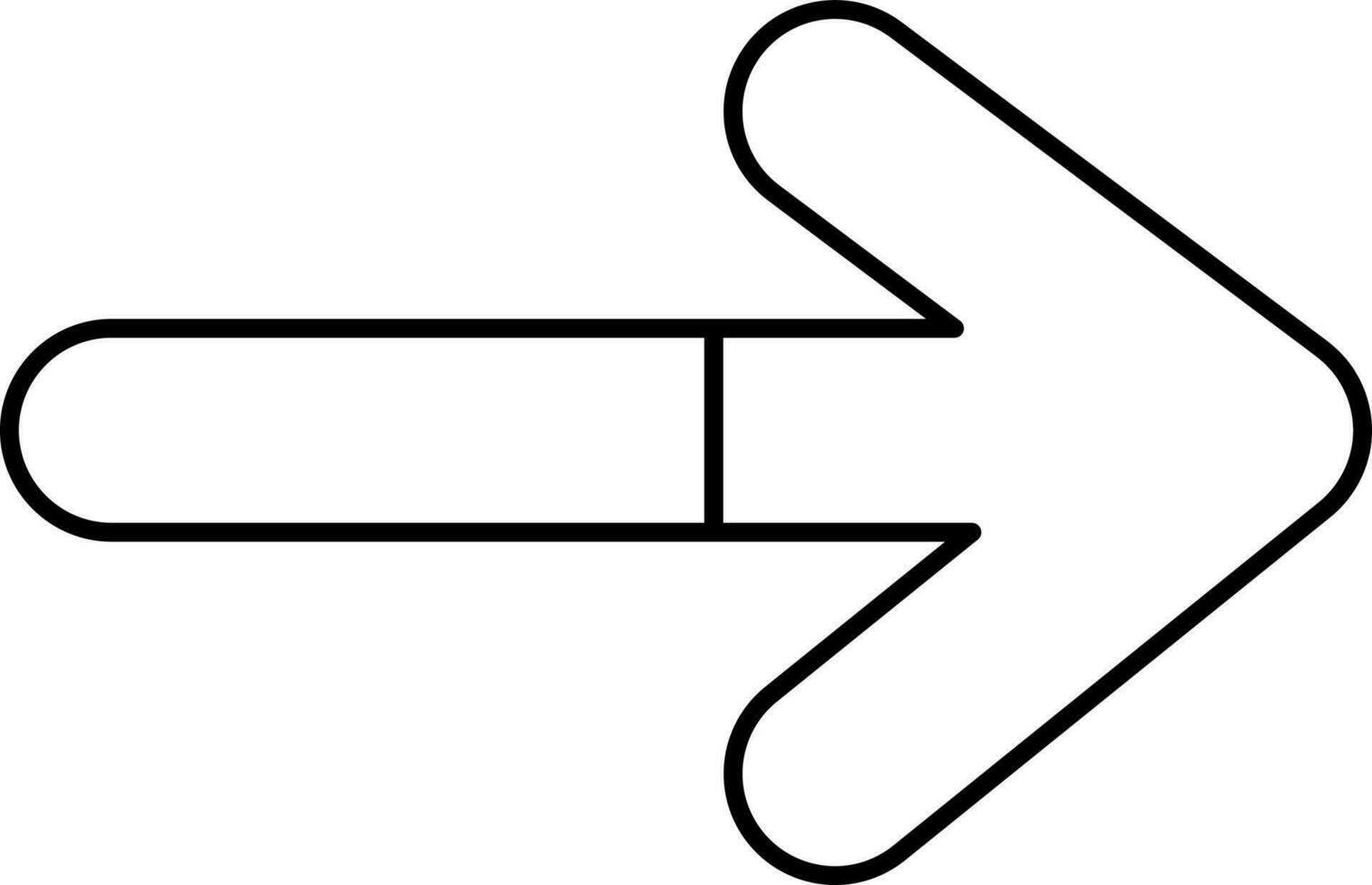 Line Art Right Arrow Icon Or Symbol. vector