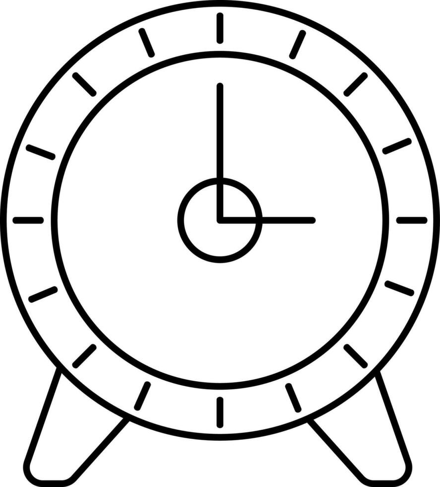 Illustration Of Clock Icon In Outline Style. vector