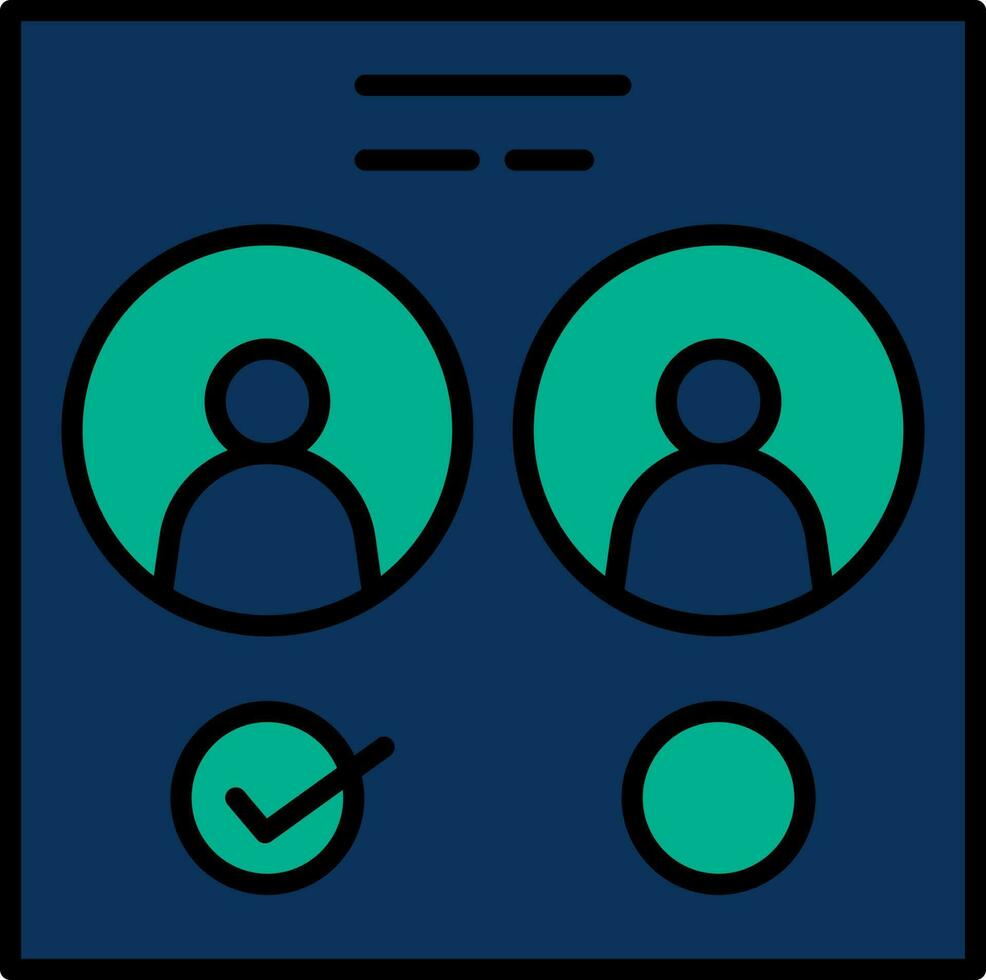 Illustration Of Candidate Select Icon In Blue And Green Color. vector