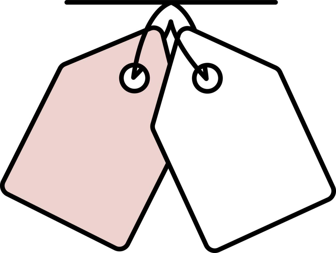 Two Tags Icon Or Symbol In Pink And White Color. vector