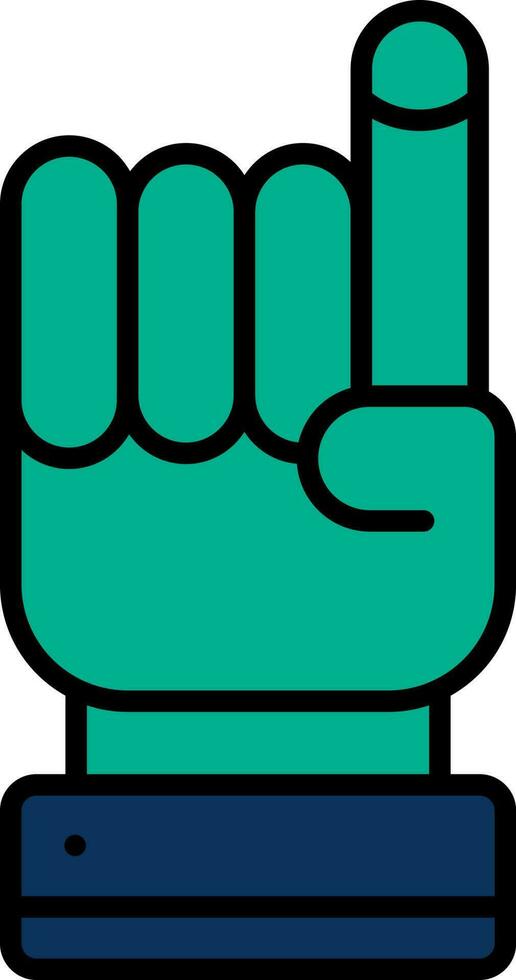 Blue And Green Index Finger Icon Or Symbol. vector