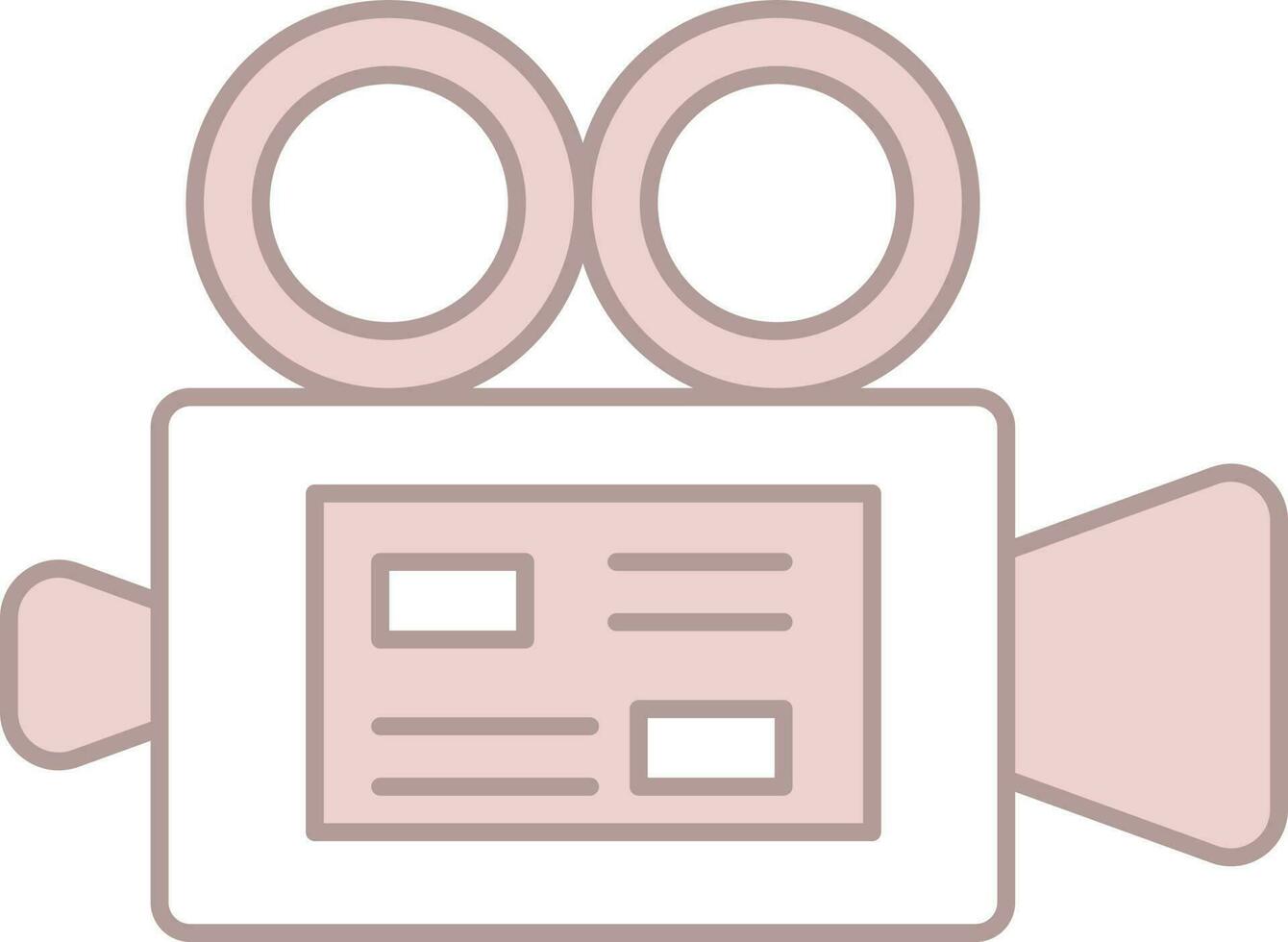 Illustration Of Video Camera Icon In Pink And White Color. vector