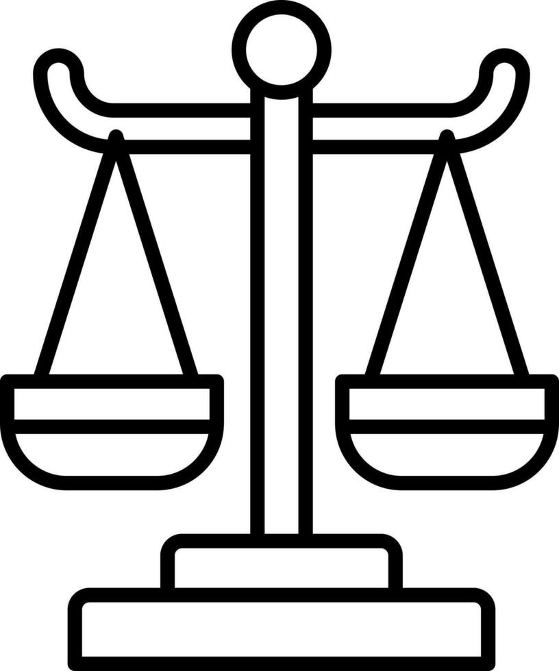 Balance Scale Icon In Linear Style. vector