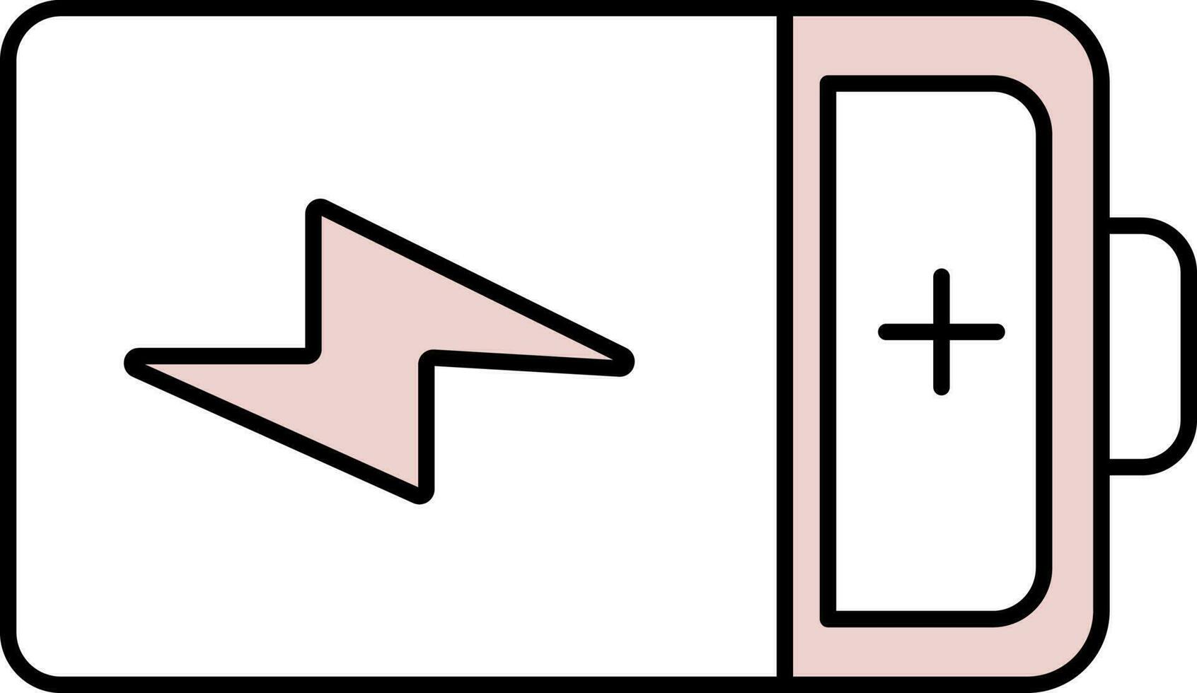 Charging Battery Icon Or Symbol In Pink And White Color. vector