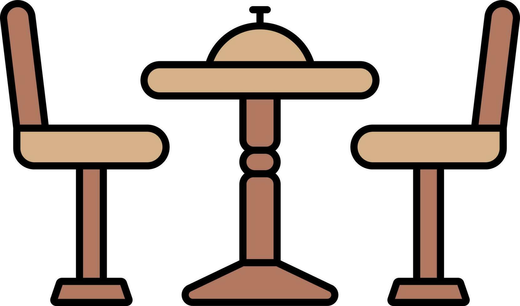 Dinner Table Icon In Brown Color. vector