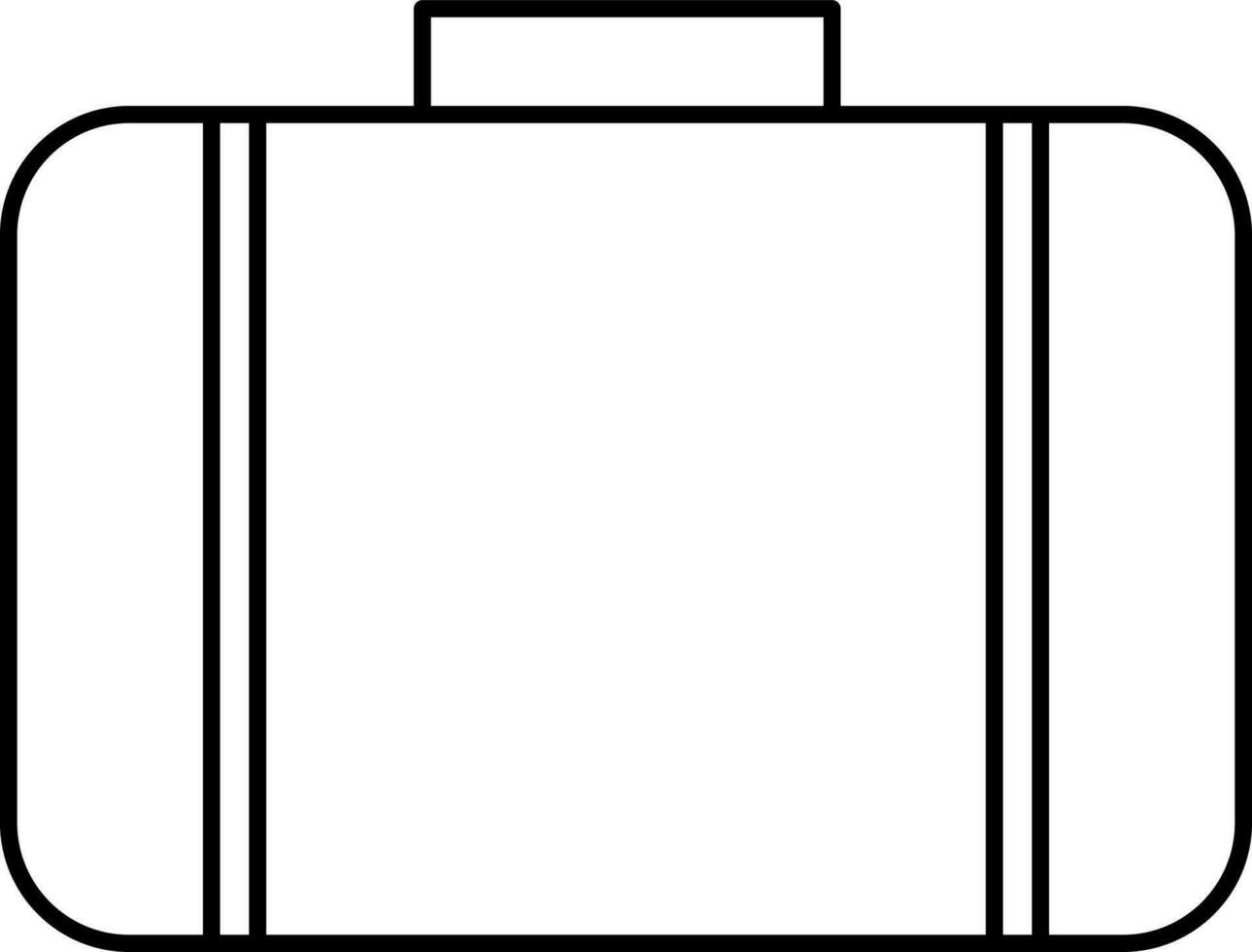 Black Thin Line Briefcase Icon In Flat Style. vector