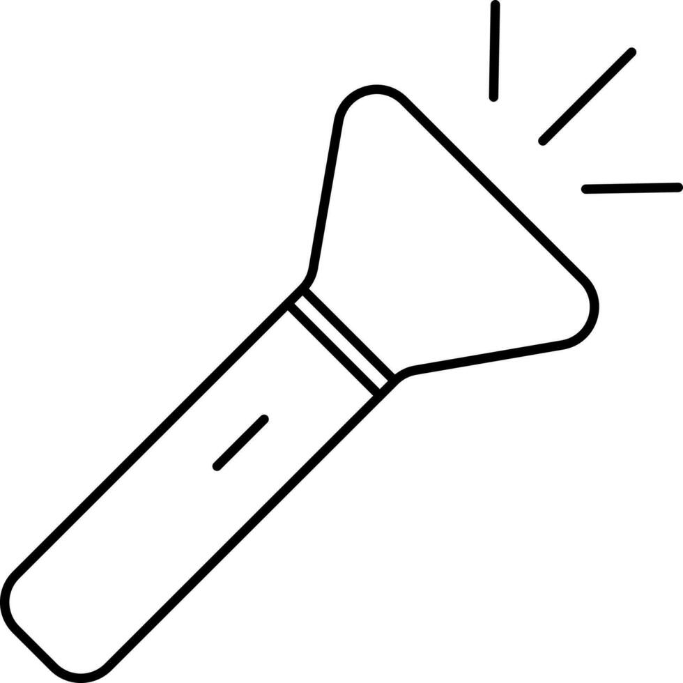 Flashlight Or Electric Torch Black Outline Icon. vector