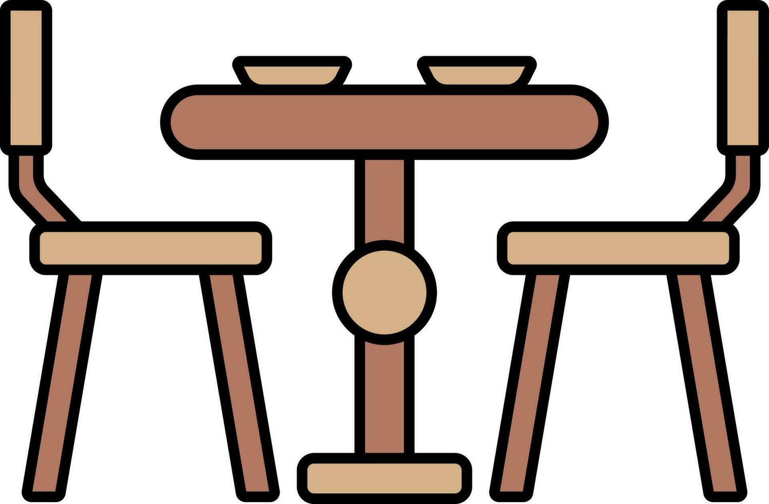Dinner Table Icon In Brown Color. vector