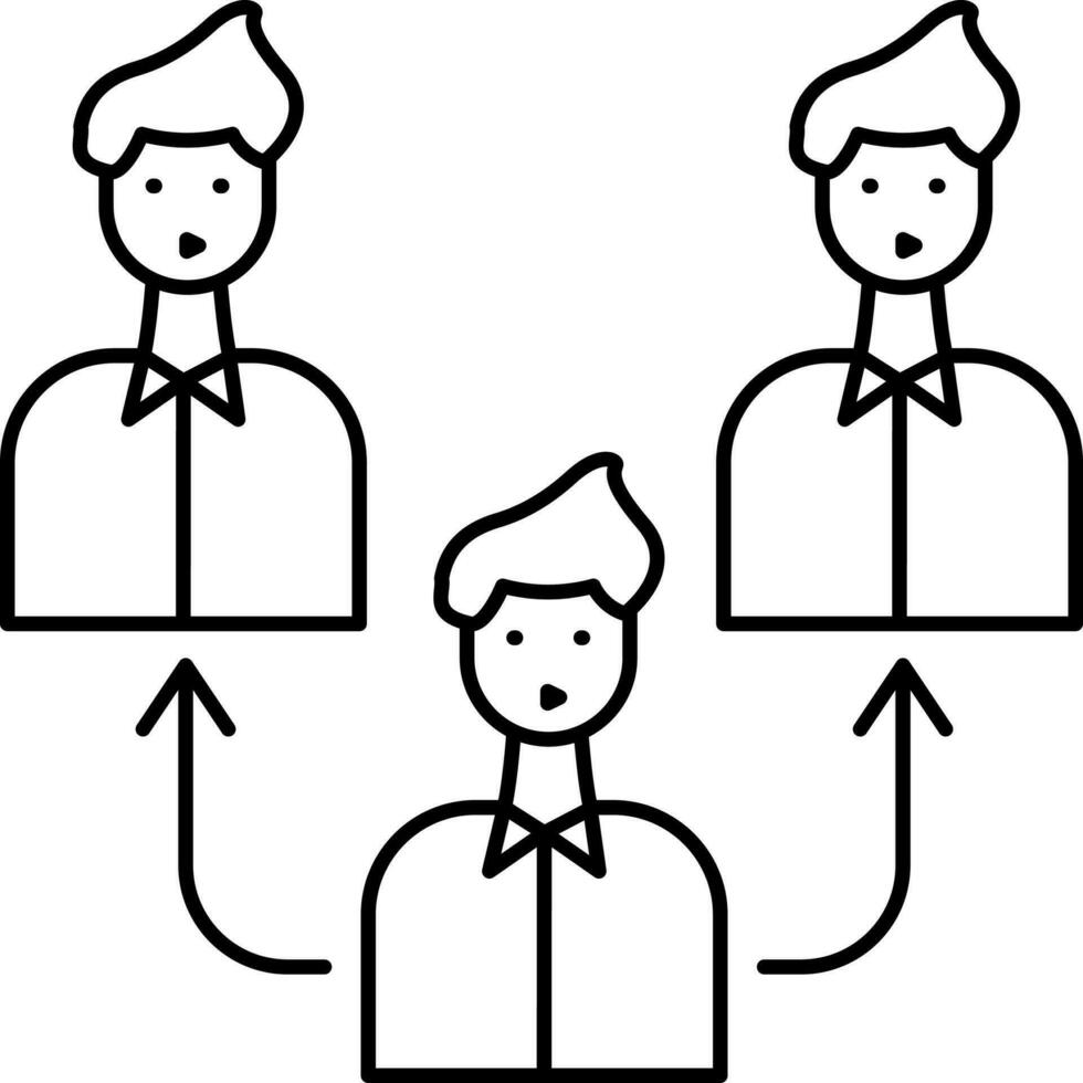User Team Icon In Black Line Art. vector