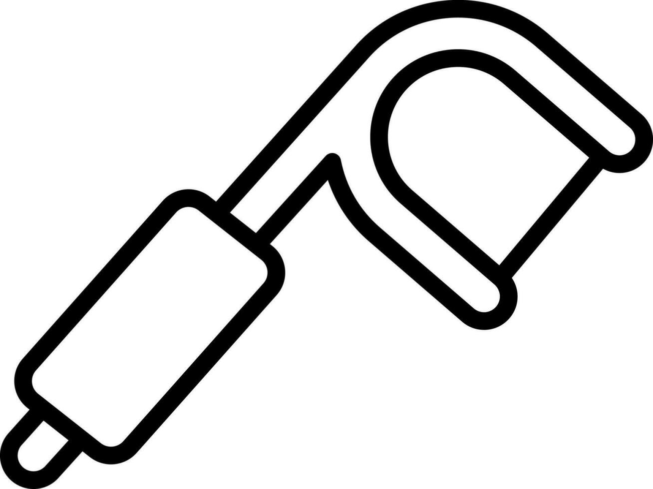 Dental Floss Pick Icon In Black Outline. vector