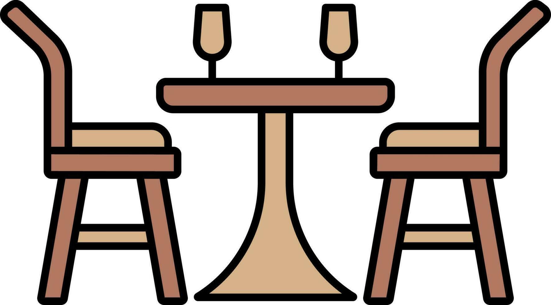 Dinner Table Icon In Brown Color. vector