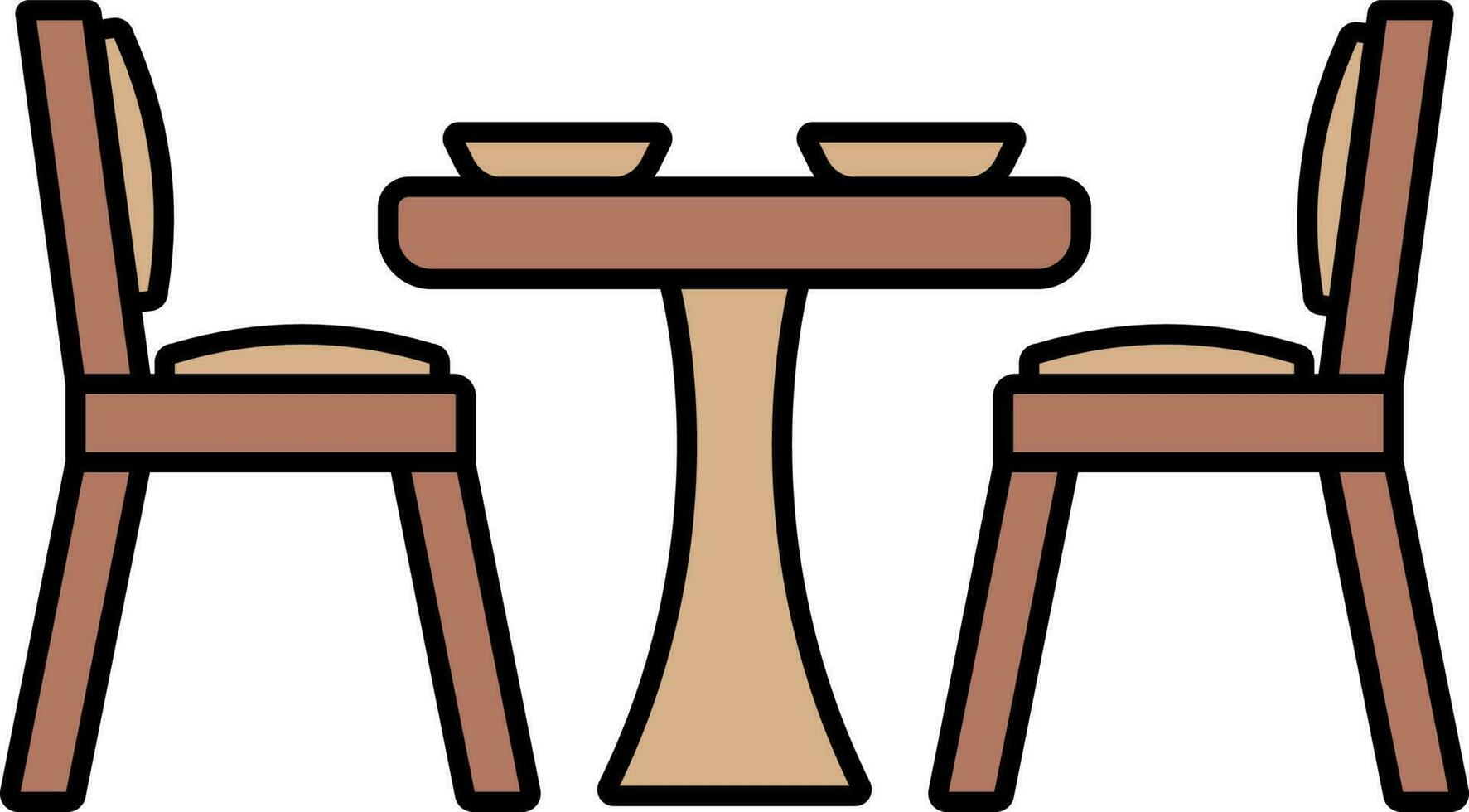 cena mesa icono en marrón color. vector