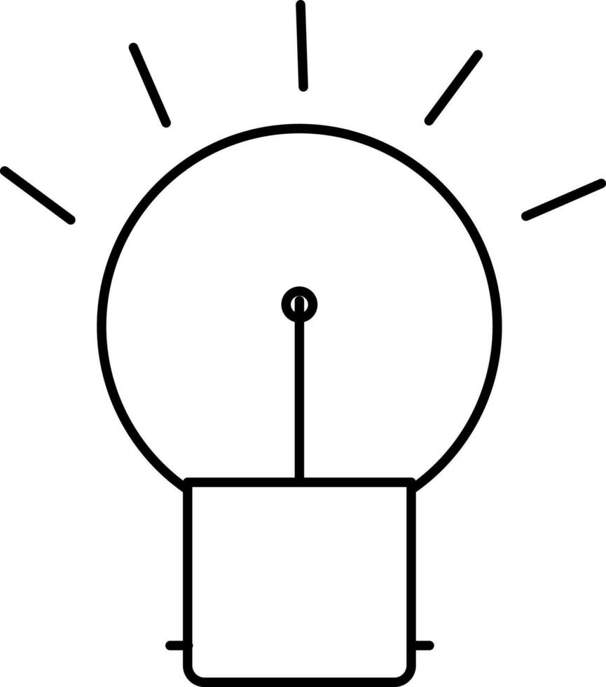 Light Bulb Icon In Black Outline. vector