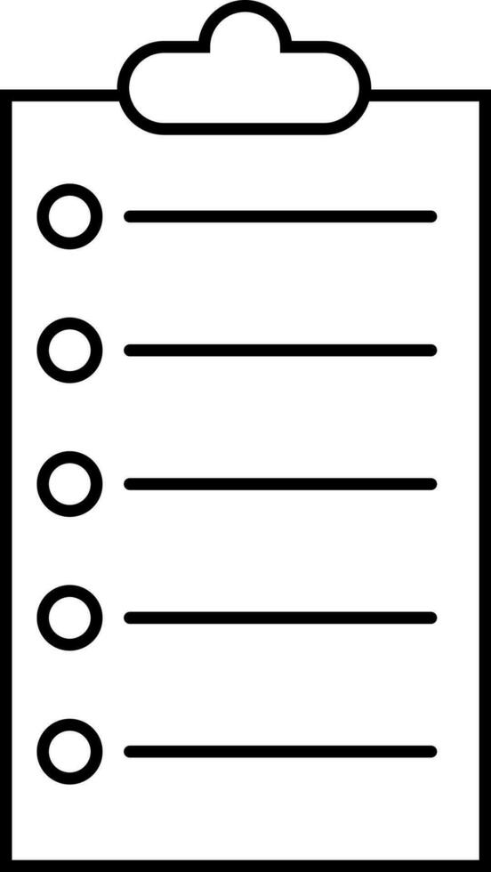 Document Paper On Clipboard Icon In Linear Style. vector