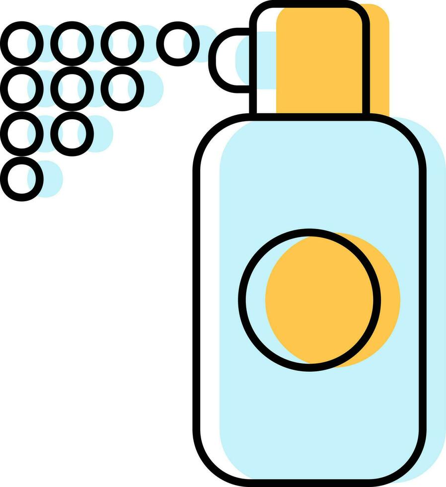 Isolated Spray Paint Icon In Cyan And Yellow Color. vector