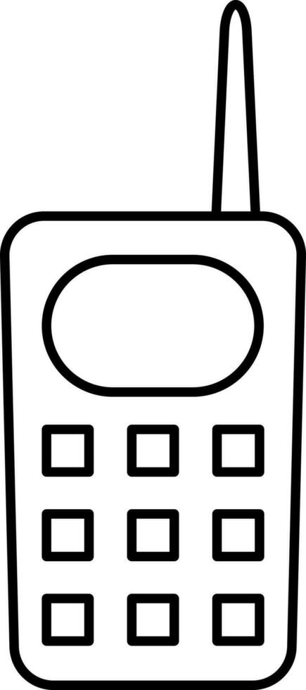 Mobile With Antenna Icon In Line Art. vector
