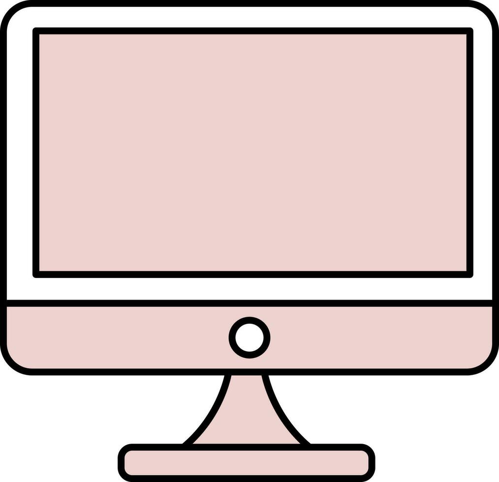Isolated Computer Icon In Pink And White Color. vector