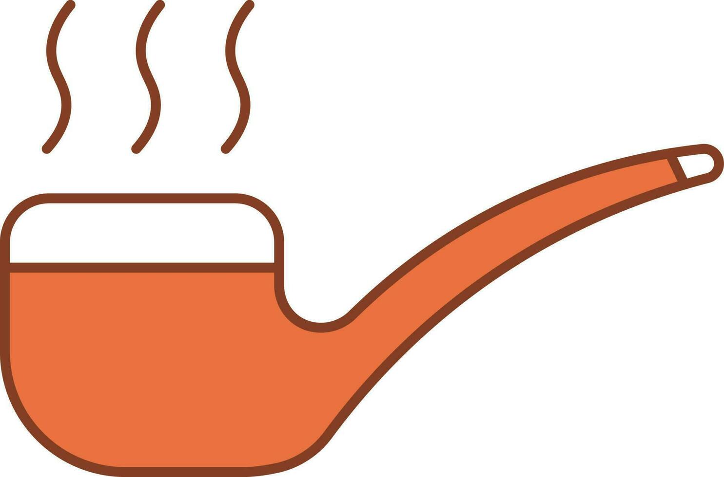 Smoking Pipe Icon In Orange And White Color. vector