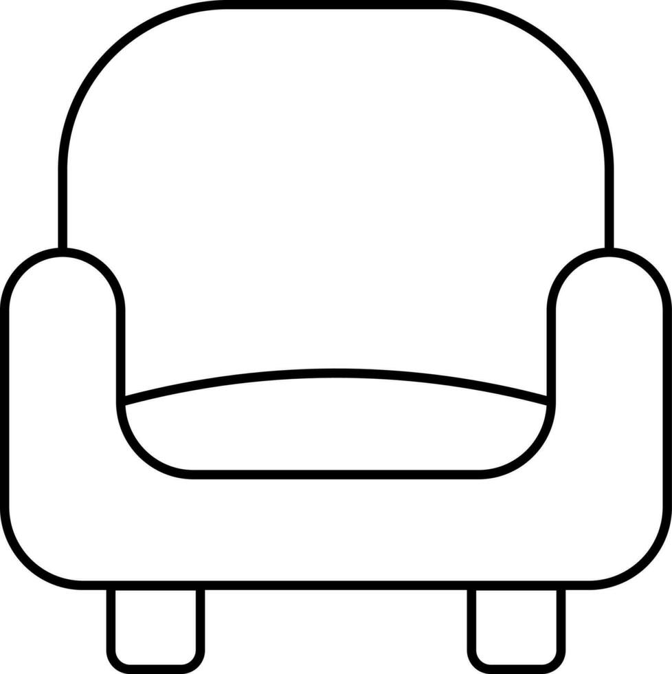 Linear Style Sofa Icon. vector