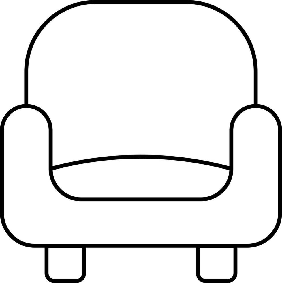 Linear Style Sofa Icon. vector