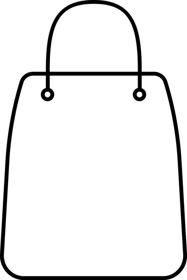 Shopping Bag Flat Icon In Black Line Art. vector