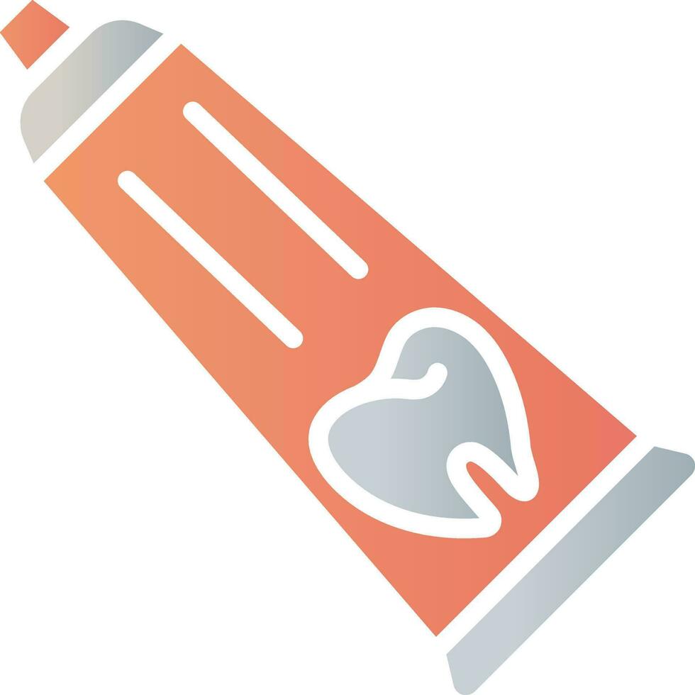 Toothpaste Icon In Orange And Gray Color. vector