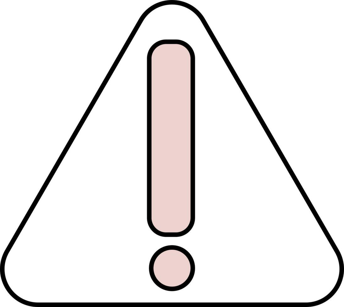 alerta o advertencia icono en rosado y blanco color. vector