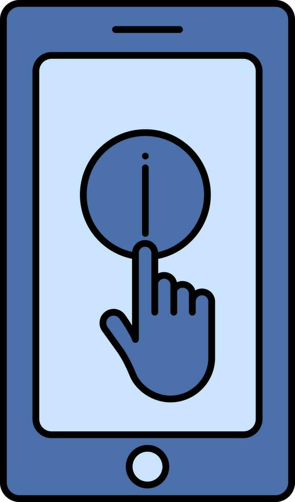 Smartphone With Information Icon In Blue Color. vector