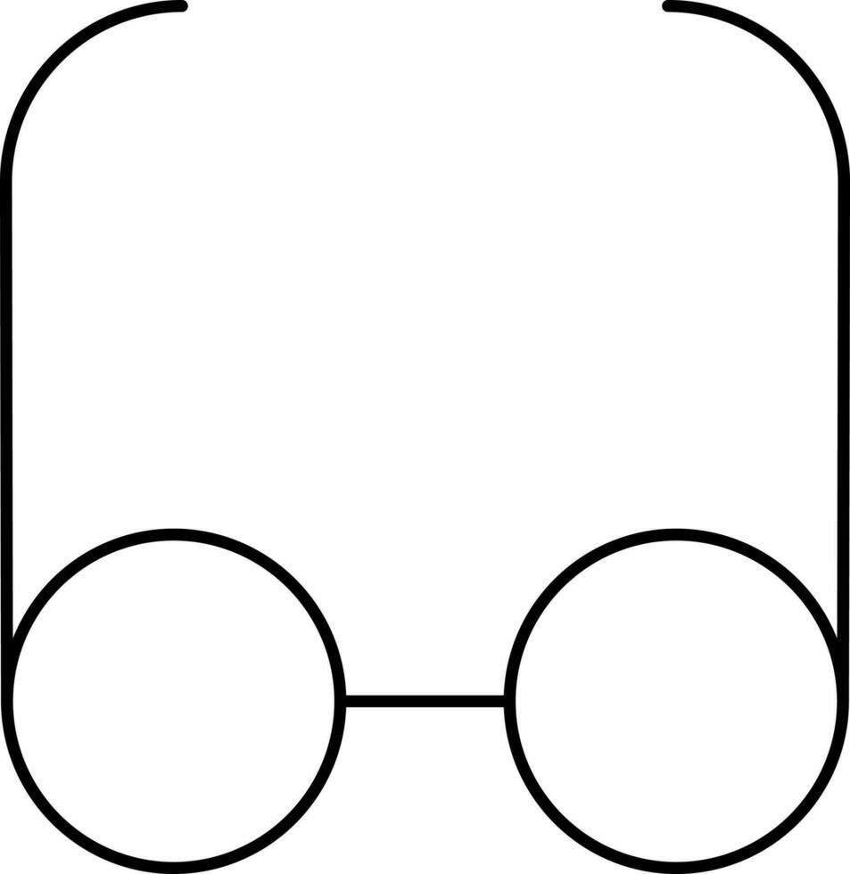 Goggle Icon In Black Line Art. vector