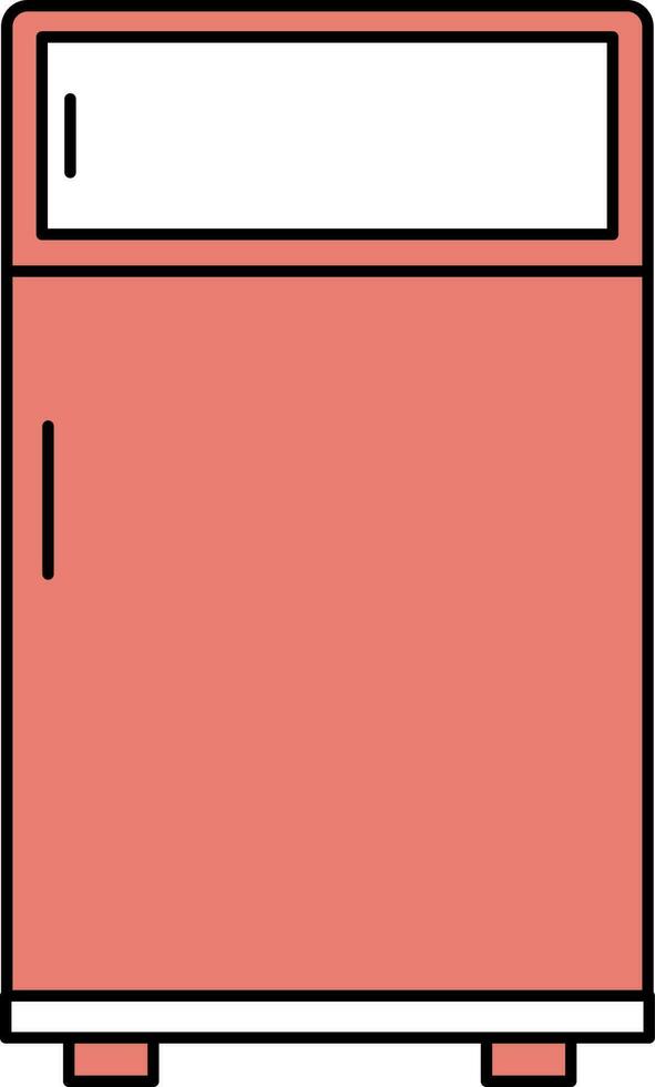 Fridge Icon In Red And White Color. vector