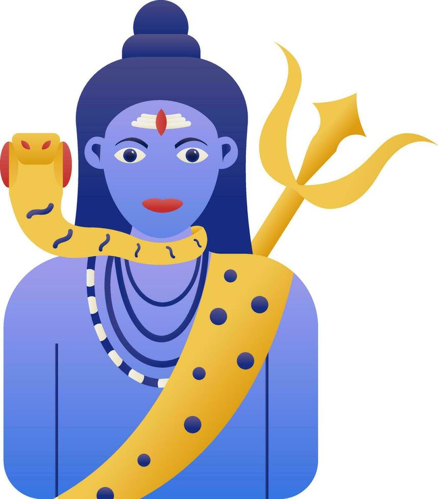 Lord Shiva Character Colorful Icon. vector