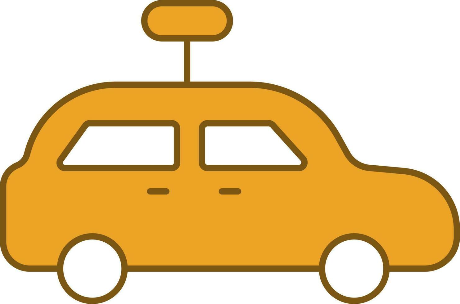 juguete coche icono en amarillo y blanco color. vector